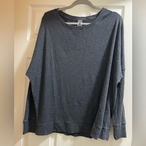 NWT Mono B Oversized Drop Shoulder Waffle Knit Top in Charcoal Gray PLUS 1Size
